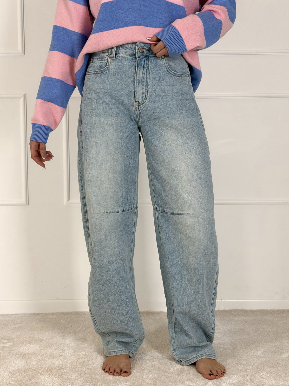 BALLOON modelio moteriški džinsai CORIN Šviesiai mėlyna