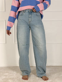 BALLOON modelio moteriški džinsai CORIN Šviesiai mėlyna