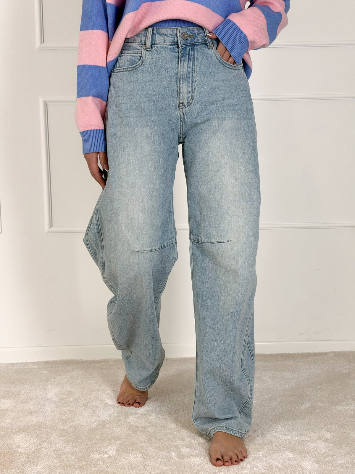 BALLOON modelio moteriški džinsai CORIN Šviesiai mėlyna