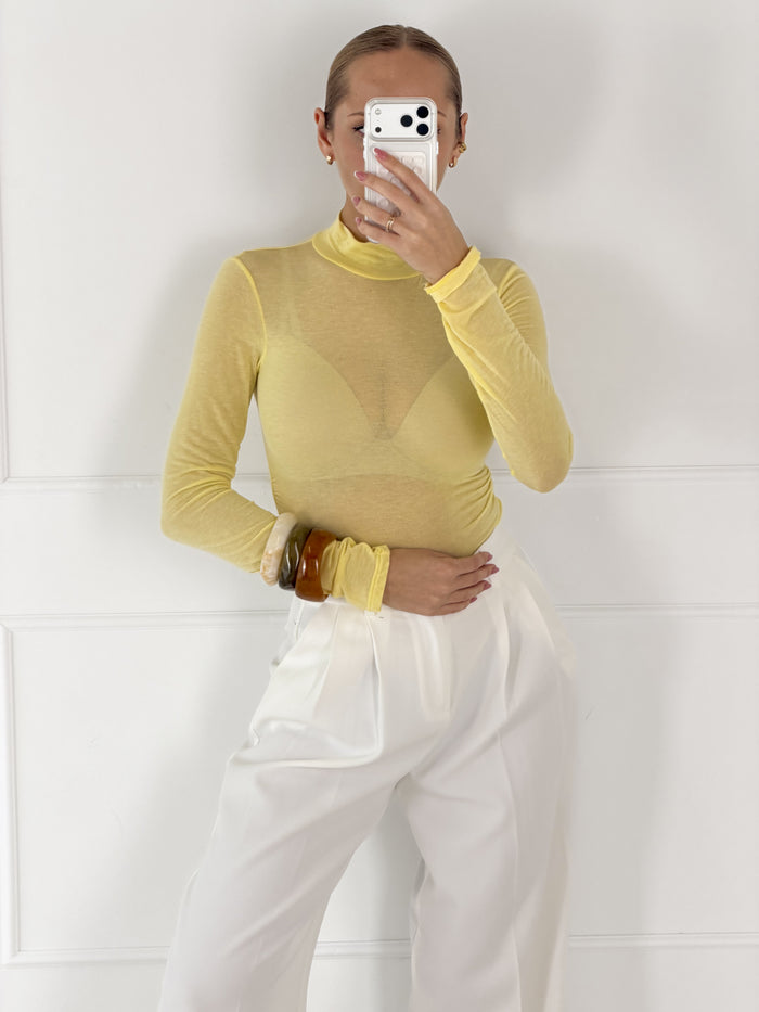 Moteriškas itališkas bodis su šilku HENLEY Geltona