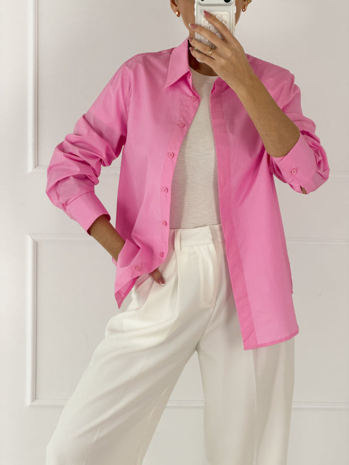 Moteriški medvilniniai marškiniai HALLIE Rožinė