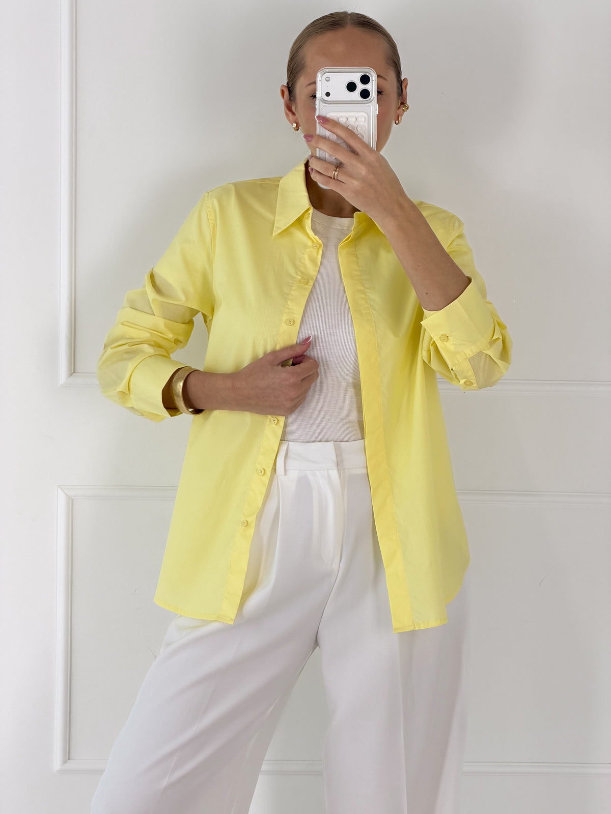 Moteriški medvilniniai marškiniai HALLIE Geltona