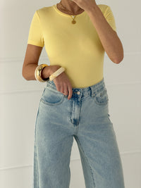 Moteriški medvilniniai marškinėliai GABY Geltona