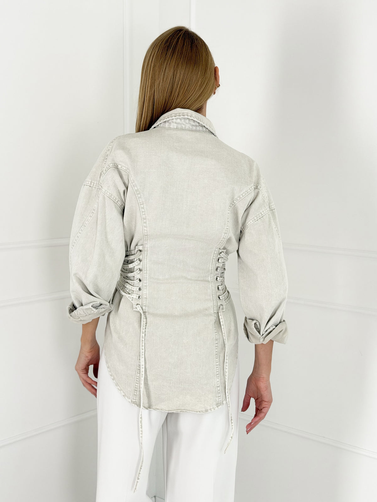 Moteriški džinsiniai marškiniai DOTTIE Kreminė