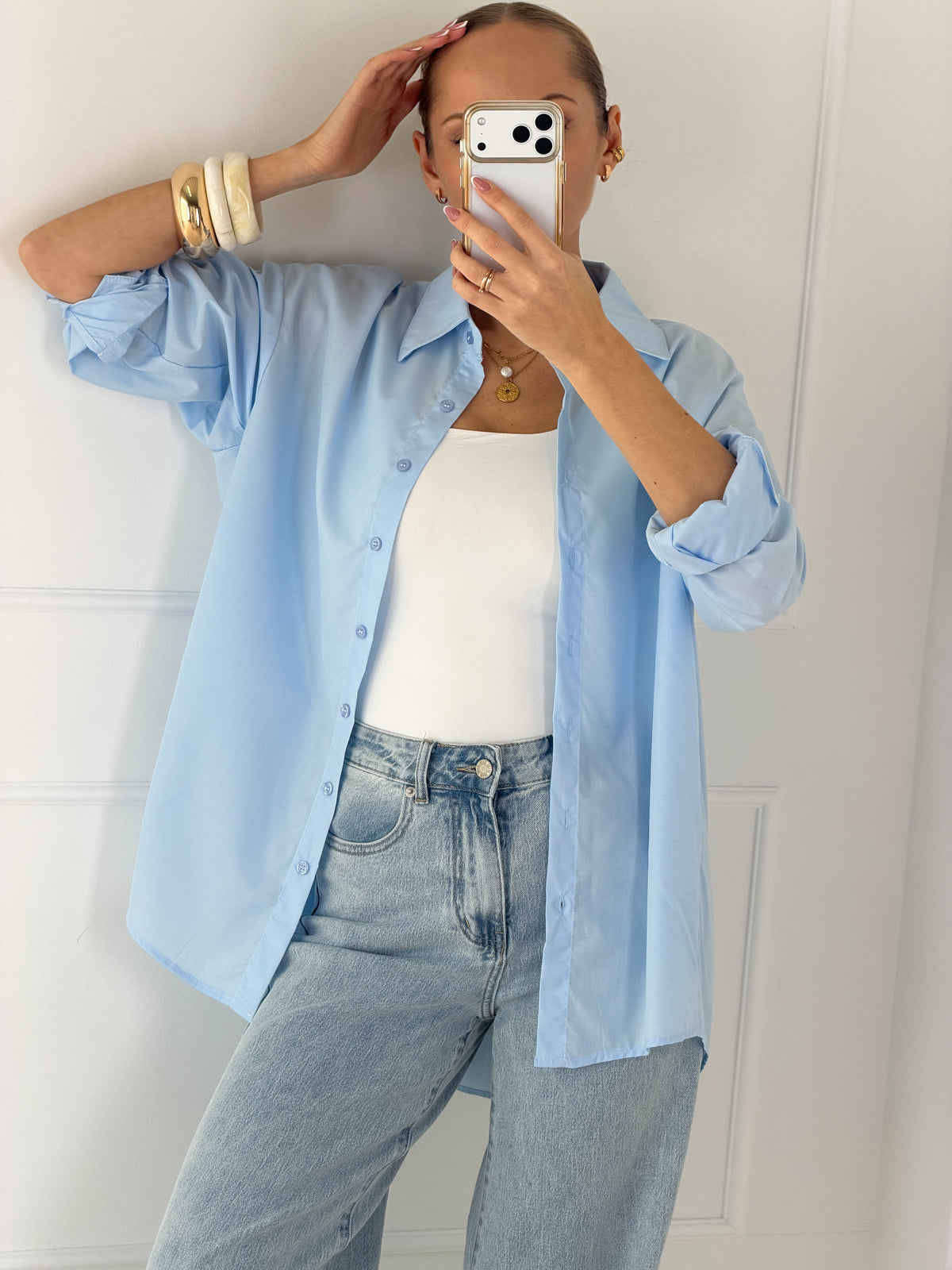 Moteriški marškiniai FRITHA Žydra