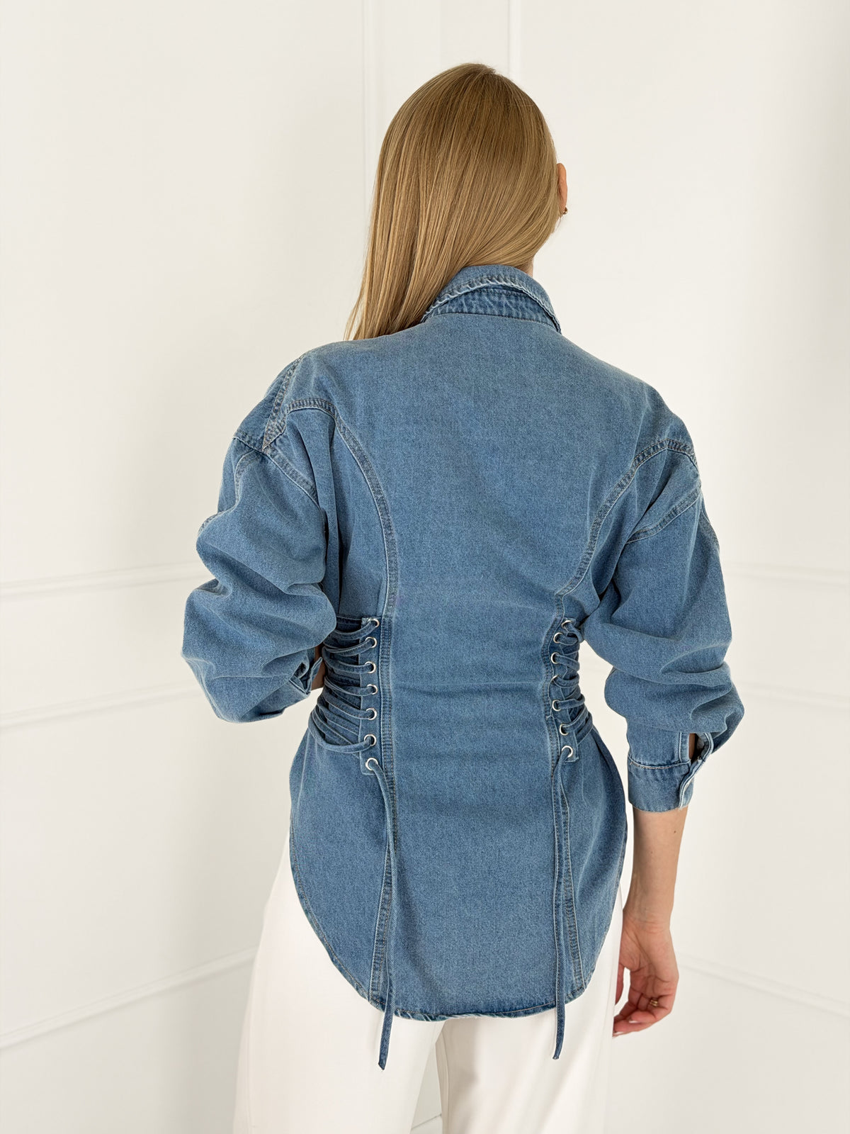 Moteriški džinsiniai marškiniai DOTTIE Mėlyna