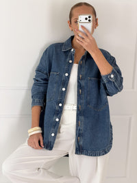 Moteriški džinsiniai marškiniai PALOMA Mėlyna