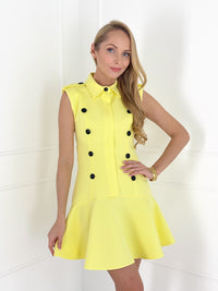 Moteriška itališka proginė suknelė DOROTHEA Geltona