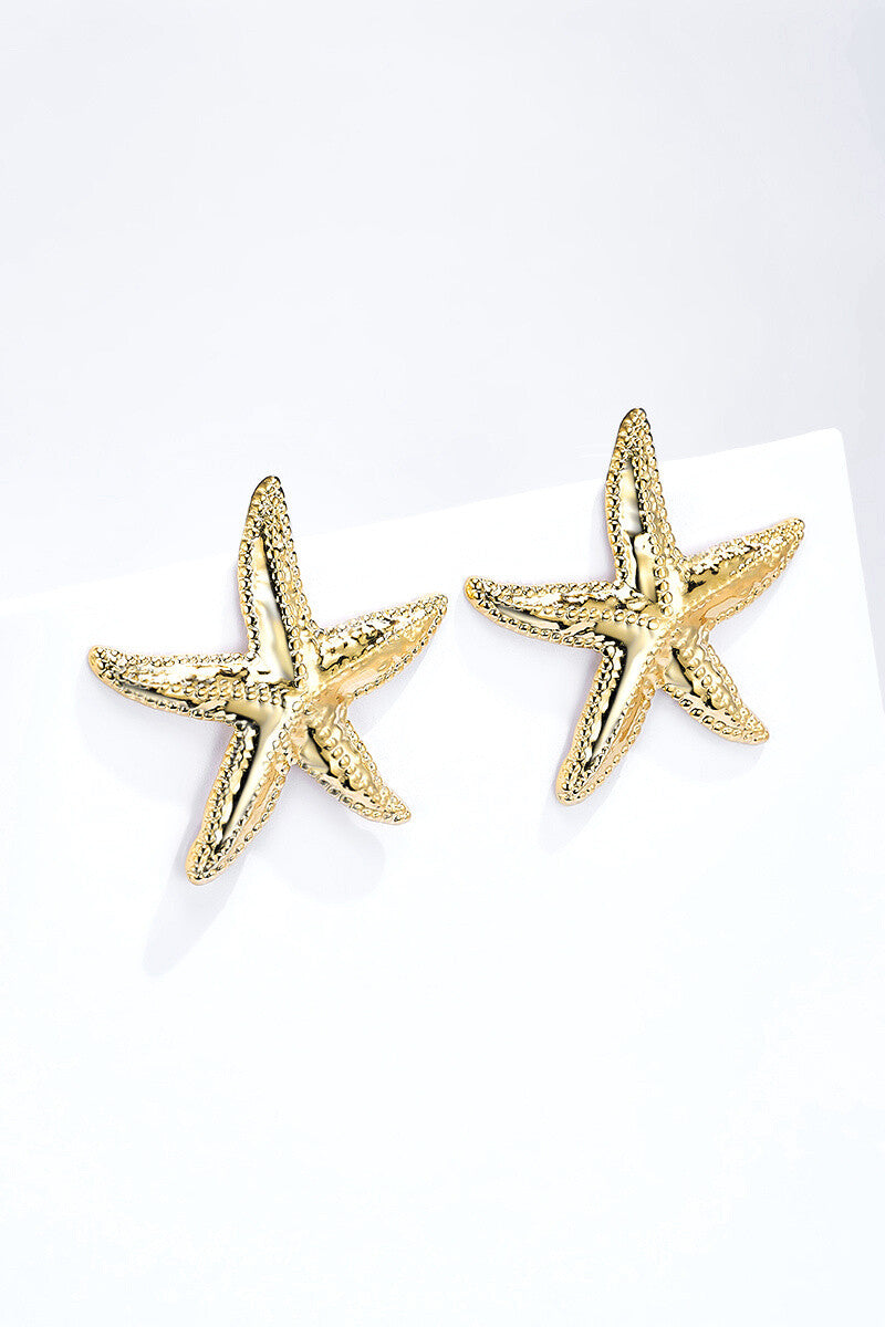 Moteriški aukso spalvos auskarai STARFISH