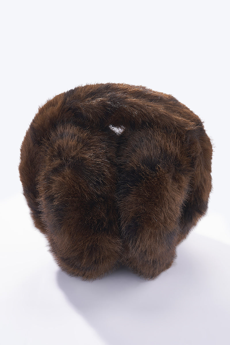 Moteriškos leopardo rašto šiltos žieminės ausinės SORA Ruda