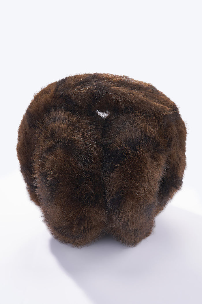 Moteriškos leopardo rašto šiltos žieminės ausinės SORA Ruda