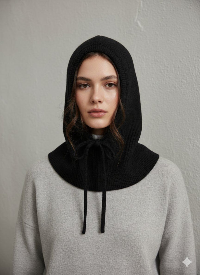 Moteriška balaklava su vilna LYANNA Juoda