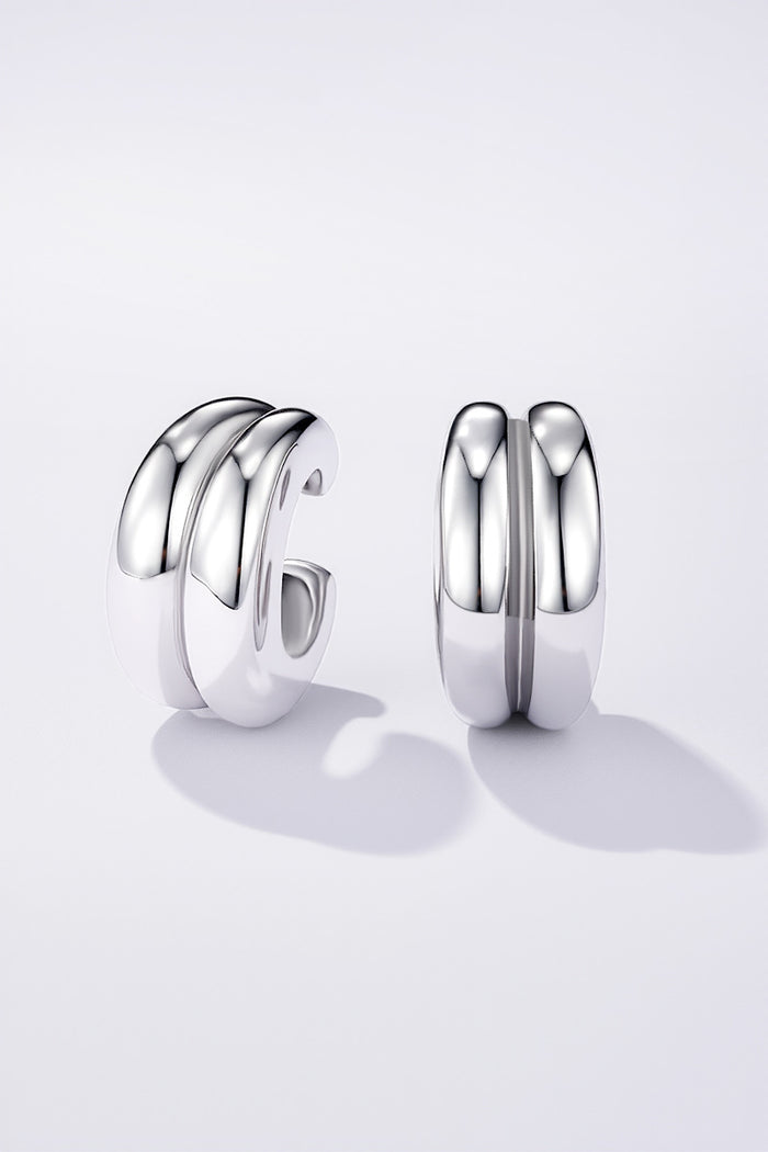 Moteriški sidabro spalvos auskarai CYRA