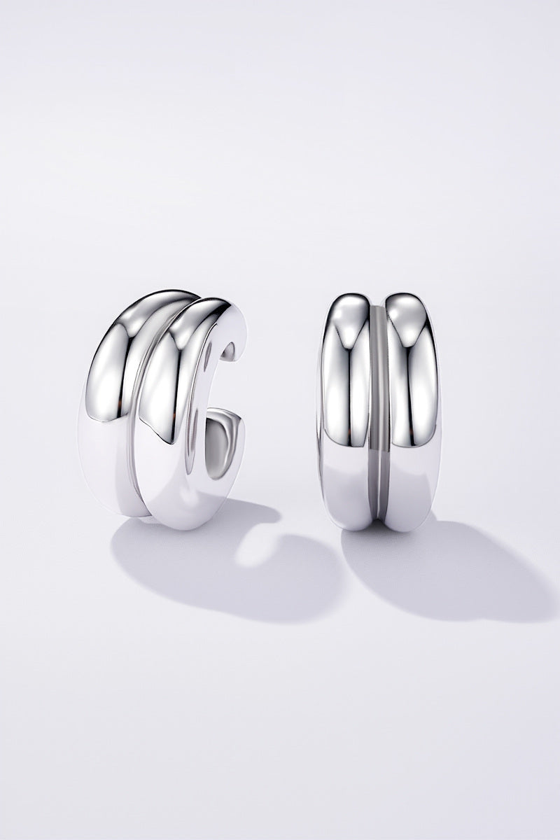 Moteriški sidabro spalvos auskarai CYRA