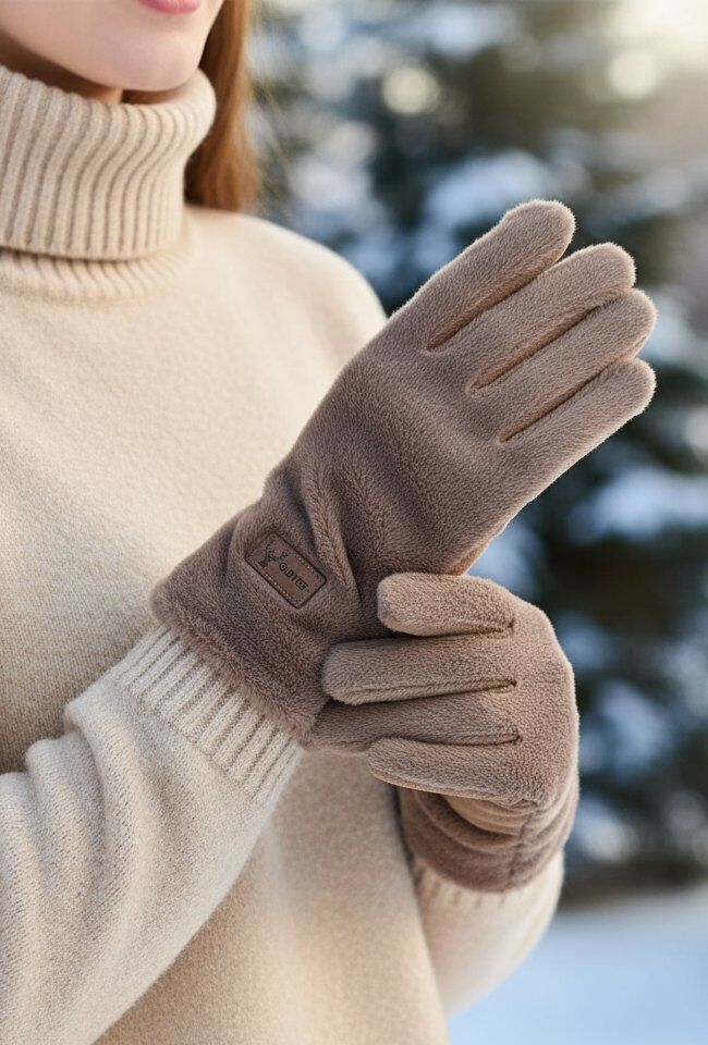 Moteriškos pirštinės HELEN Kapučino