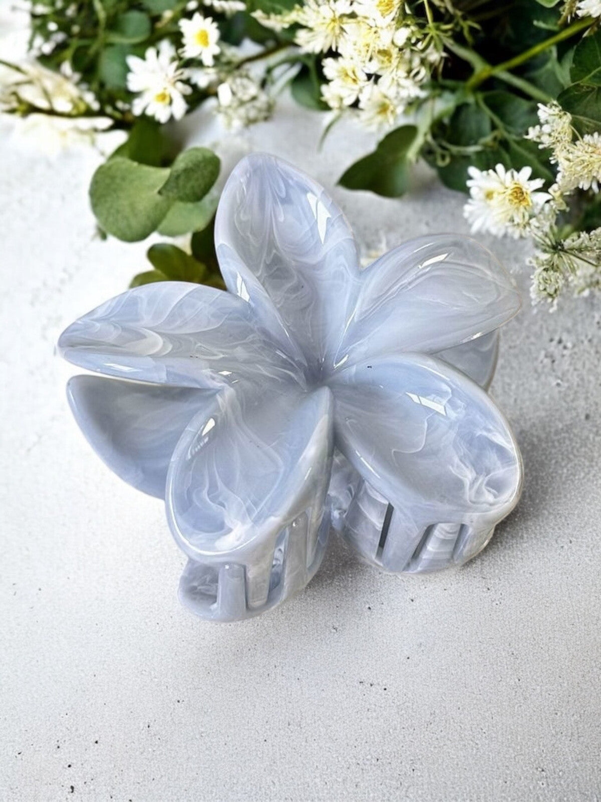 Gėlės formos plaukų segtukas LILY Žydra