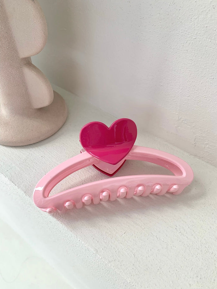 Plaukų segtukas su širdele ROSANA Rožinė