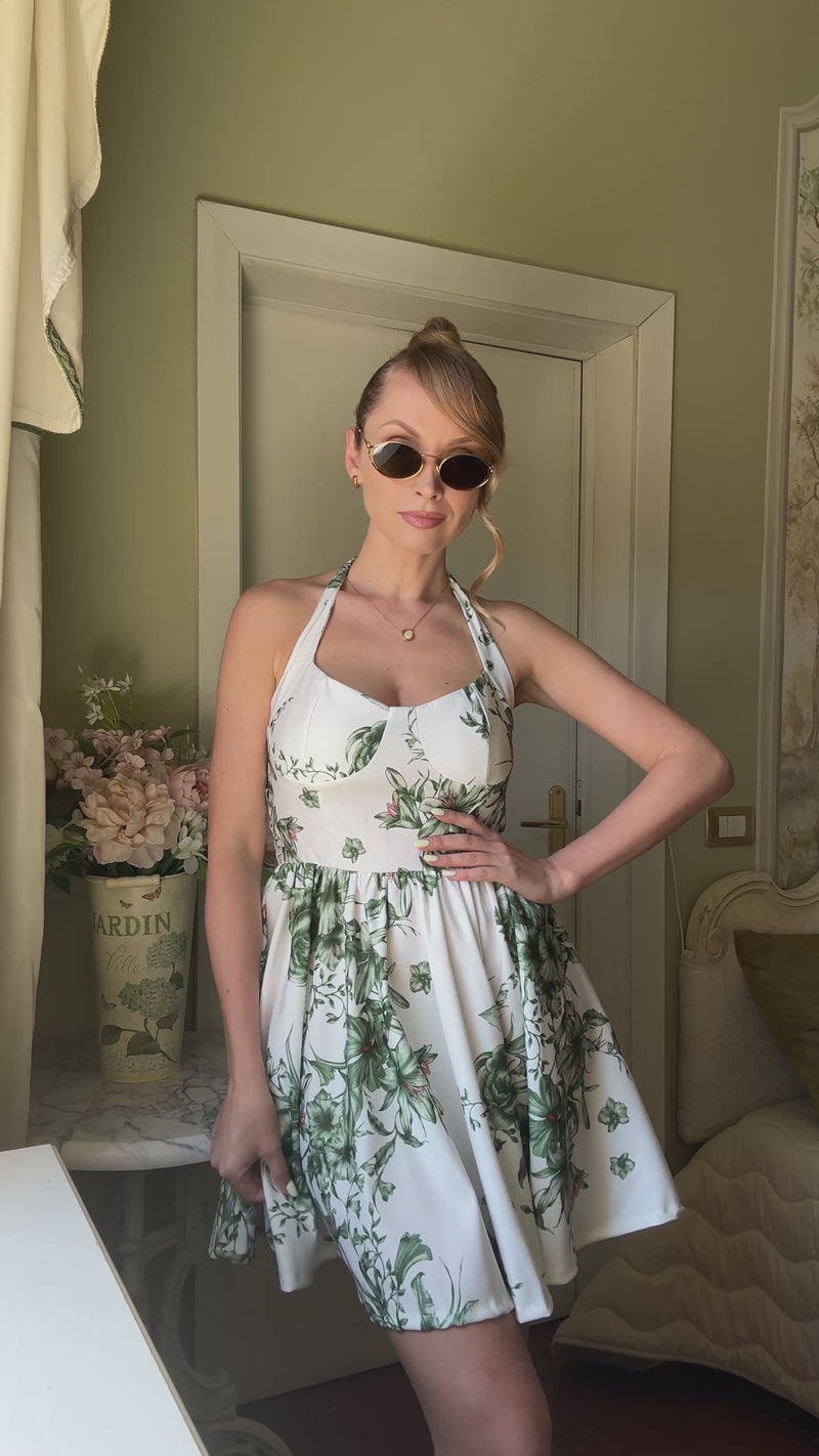 Moteriška itališka proginė suknelė FLORENCE Balta