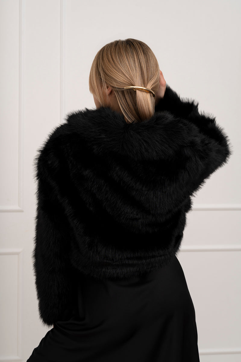 Moteriški trumpi kailiniai NAIRO Juoda