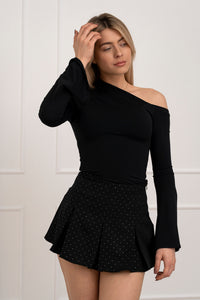 Moteriška palaidinė ilgomis rankovėmis VANESSA Juoda