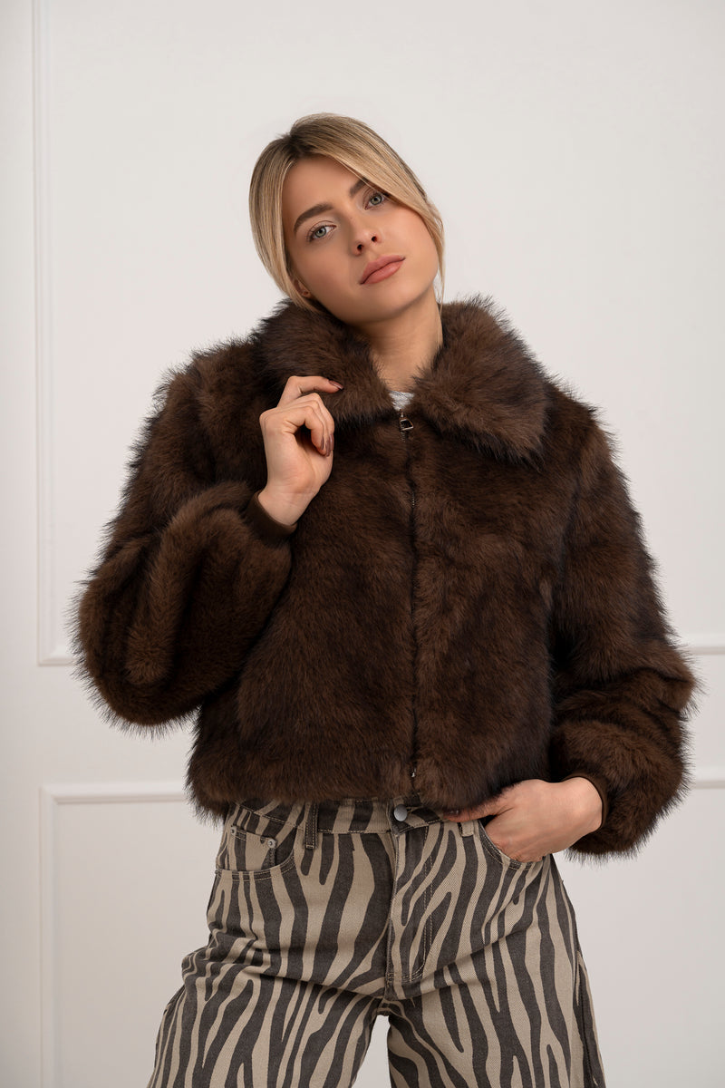 Moteriški trumpi kailiniai SELENA Ruda