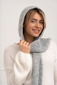 Moteriškas šiltas šalikas su vilna SOFI Pilka