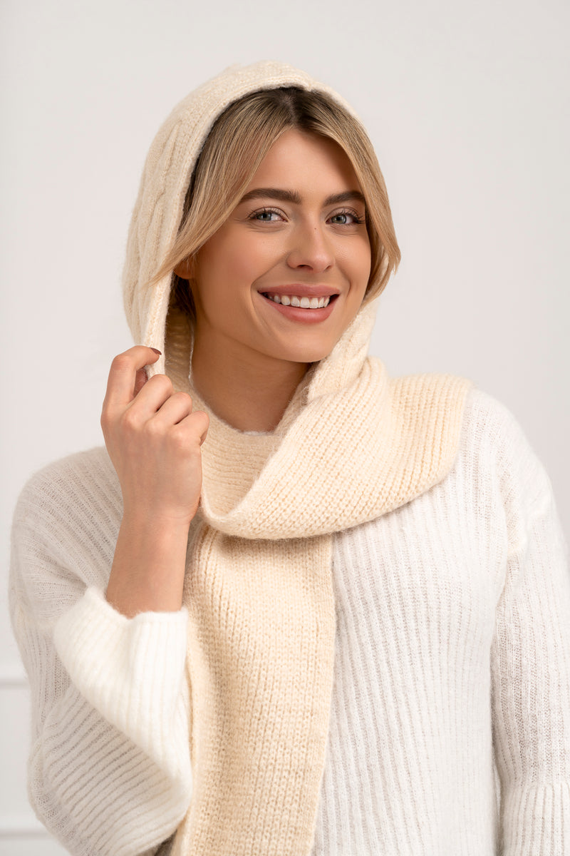 Moteriškas šiltas šalikas su vilna SOFI Kreminė