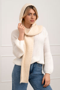 Moteriškas šiltas šalikas su vilna SOFI Kreminė