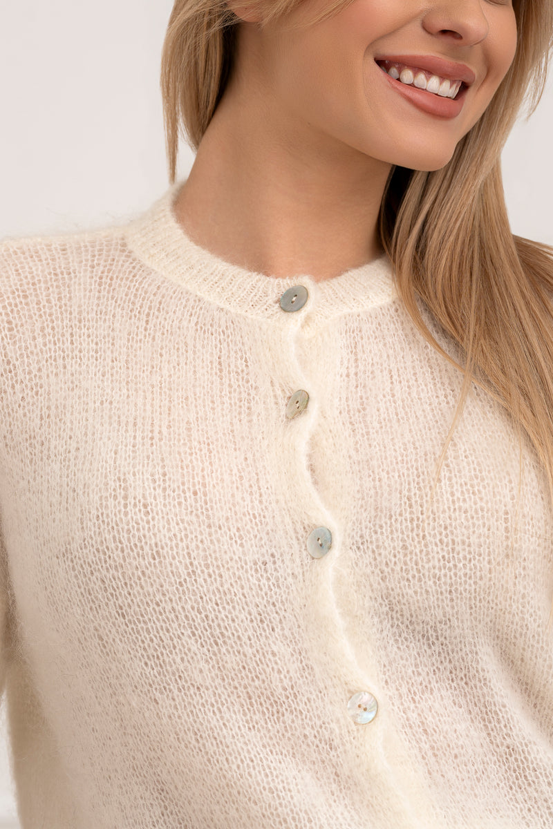 Moteriškas itališkas moheros vilnos megztinis EMELIN Balta