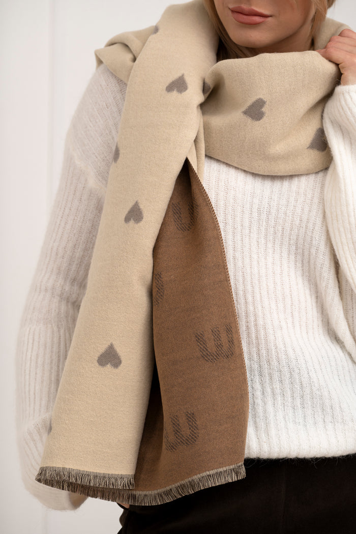 Moteriškas šiltas šalikas su vilna TILLY Kreminė