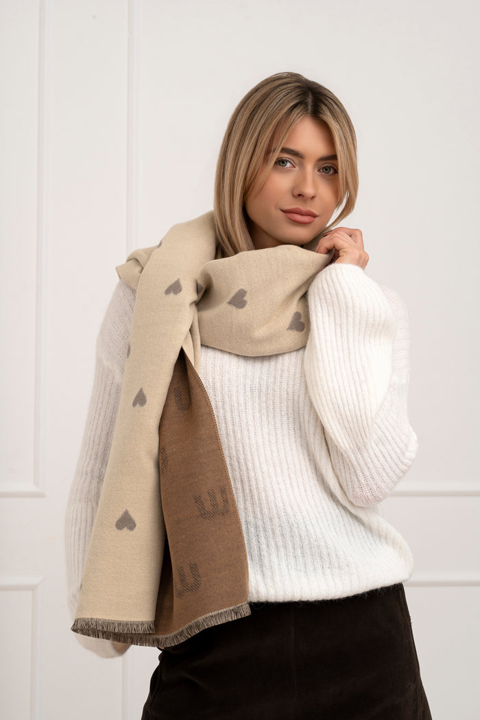 Moteriškas šiltas šalikas su vilna TILLY Kreminė