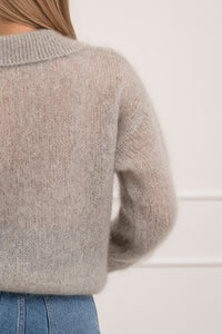 Moteriškas itališkas moheros vilnos megztinis RAYANA Pilka