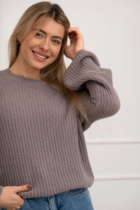 Moteriškas itališkas megztinis su baby alpakos vilna URSULA Kapučino