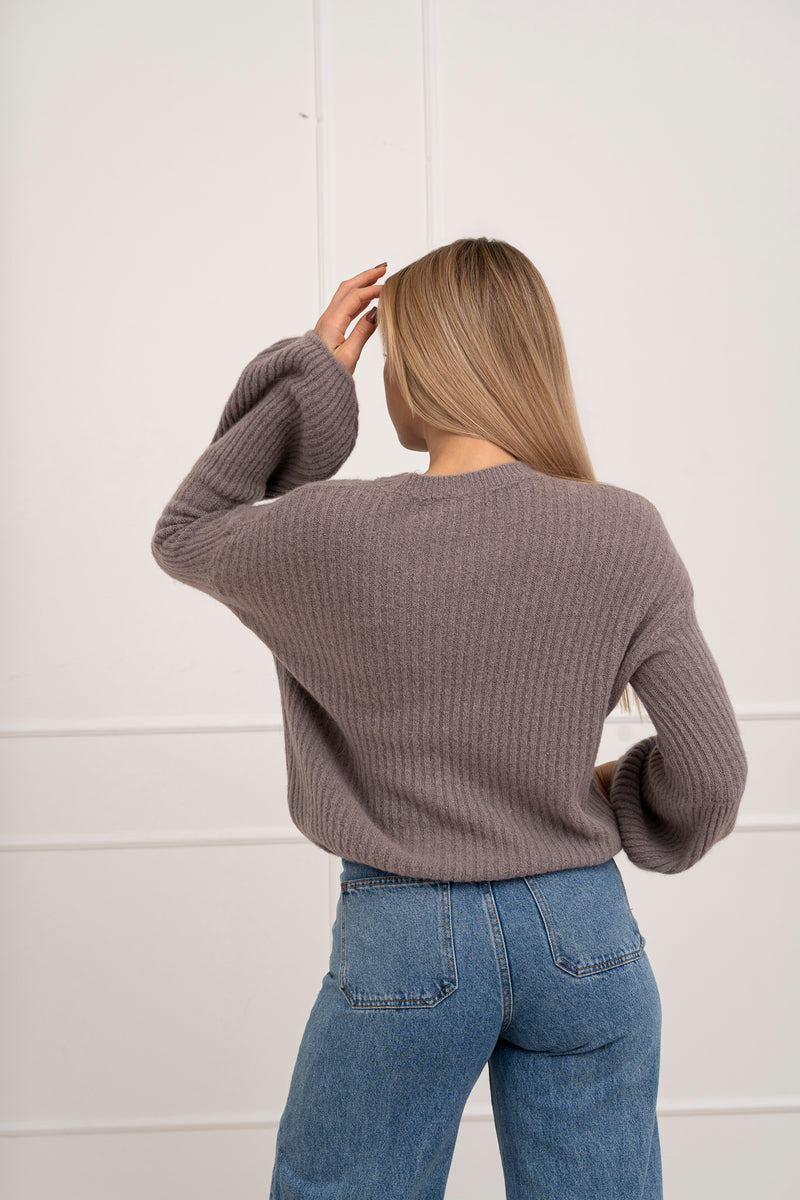 Moteriškas itališkas megztinis su baby alpakos vilna URSULA Kapučino