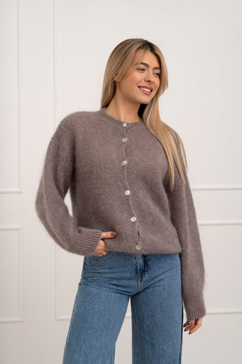 Moteriškas itališkas moheros vilnos megztinis EMELIN Kapučino