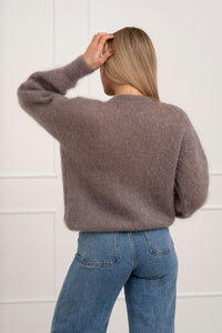 Moteriškas itališkas moheros vilnos megztinis EMELIN Kapučino