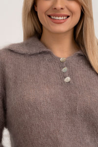 Moteriškas itališkas moheros vilnos megztinis RAYANA Kapučino