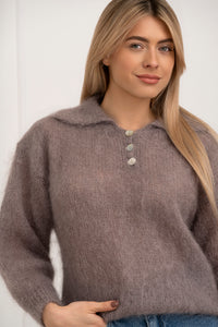 Moteriškas itališkas moheros vilnos megztinis RAYANA Kapučino