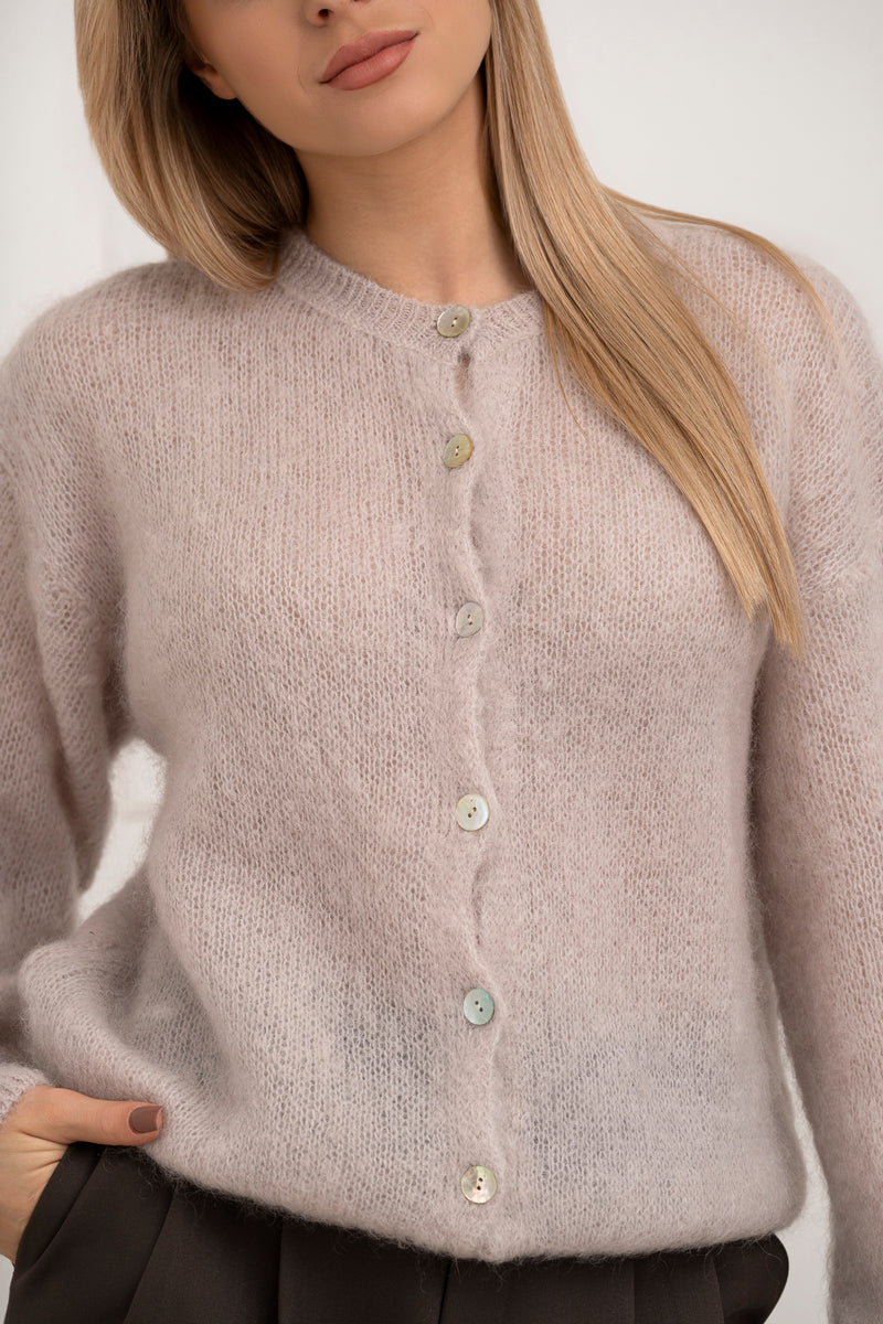 Moteriškas itališkas moheros vilnos megztinis EMELIN Kreminė