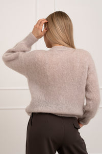 Moteriškas itališkas moheros vilnos megztinis RAYANA Kreminė