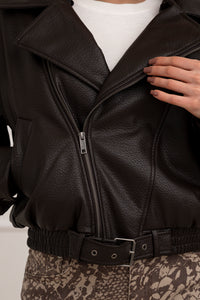 Moteriška eko odos striukė su kailiu RODGER Tamsiai ruda