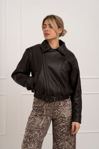 Moteriška eko odos striukė su kailiu RODGER Tamsiai ruda