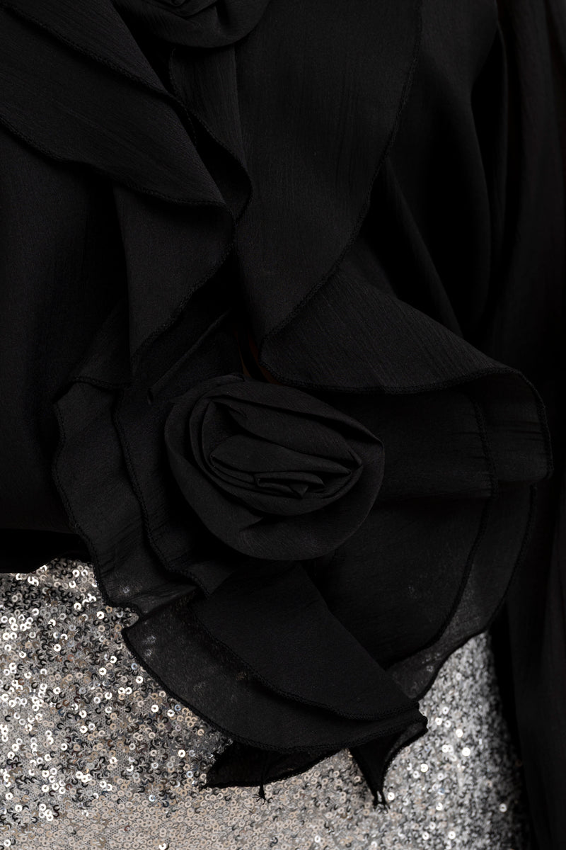 Moteriška puošni palaidinė MAGDALENA Juoda