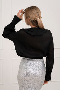 Moteriška puošni palaidinė MAGDALENA Juoda