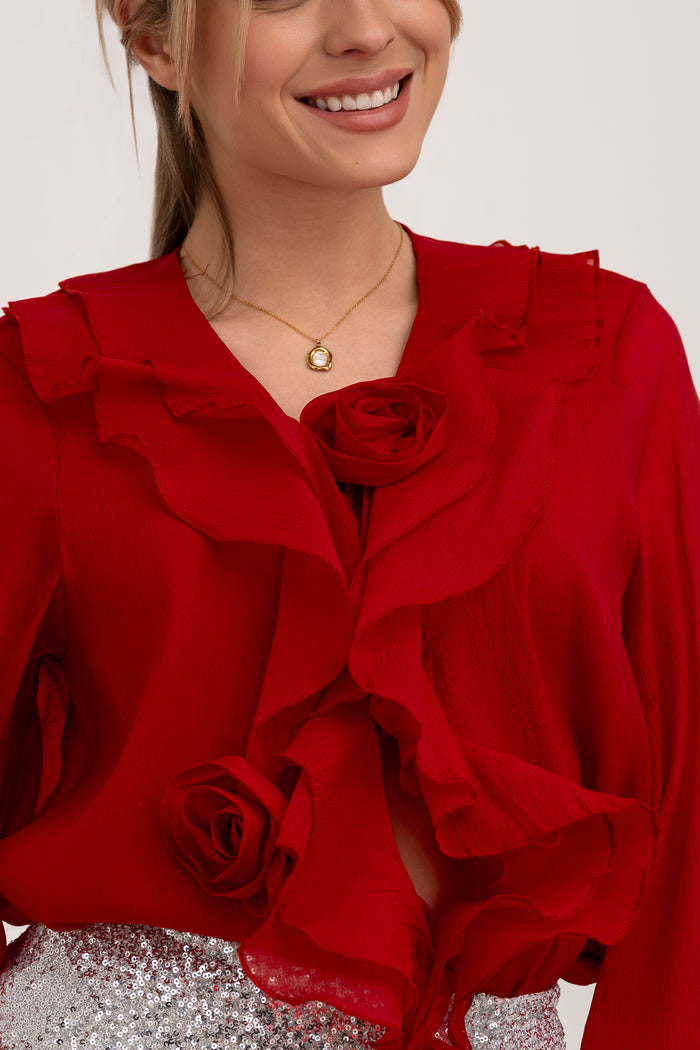 Moteriška puošni palaidinė MAGDALENA Raudona