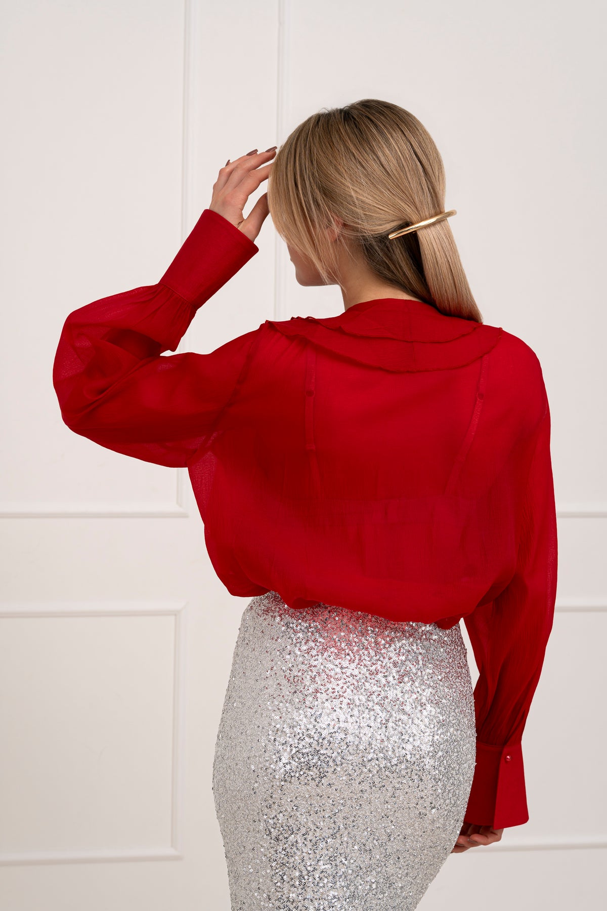 Moteriška puošni palaidinė MAGDALENA Raudona