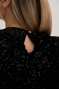 Moteriška blizgi itališka palaidinė SIDNEY Juoda