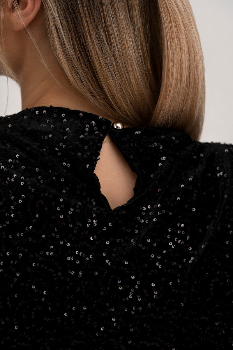 Moteriška blizgi itališka palaidinė SIDNEY Juoda