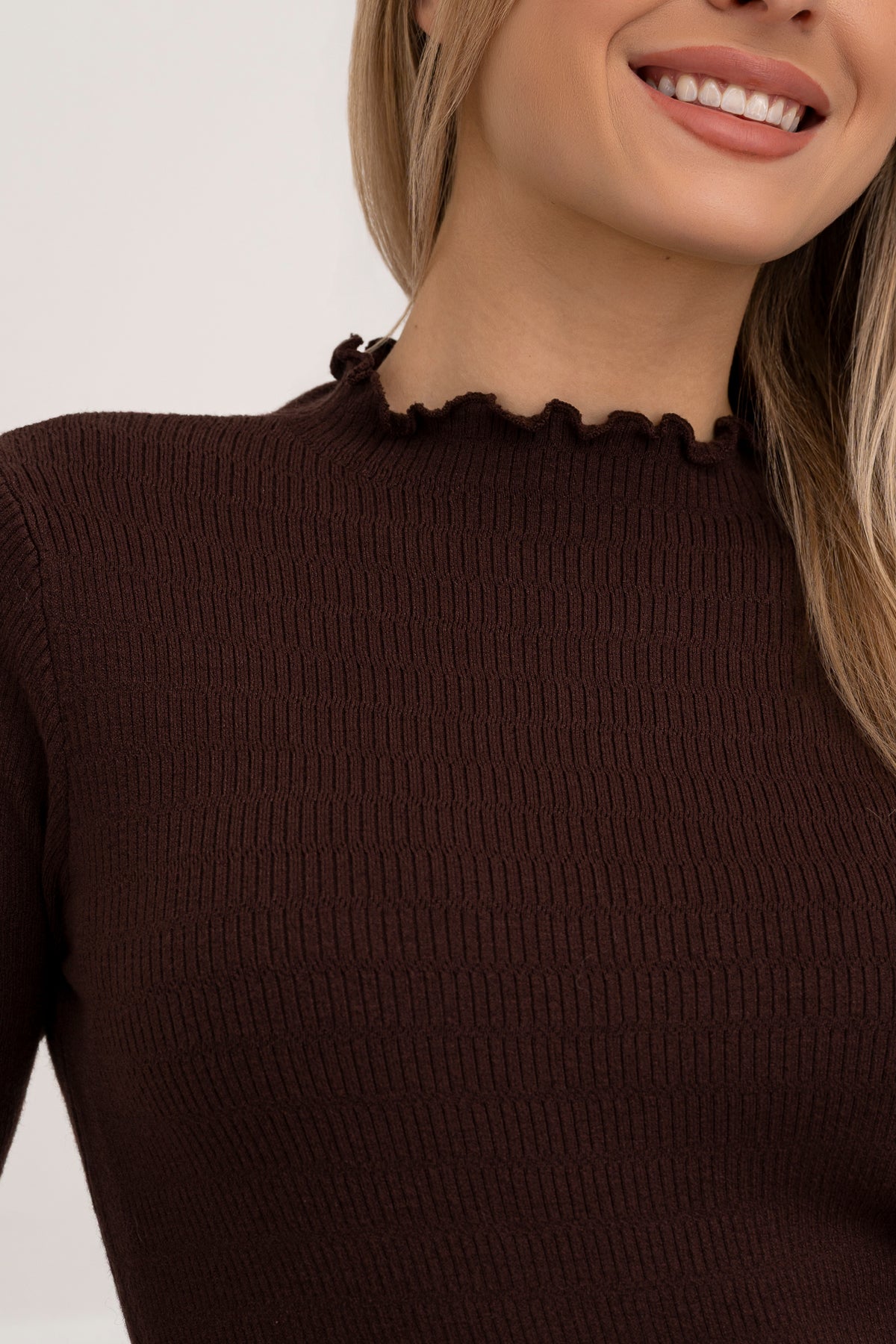 Moteriškas golfas OLERON Tamsiai ruda