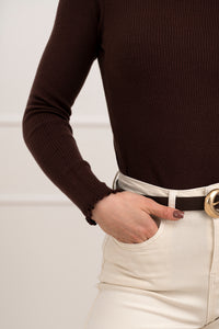 Moteriškas golfas OLERON Tamsiai ruda